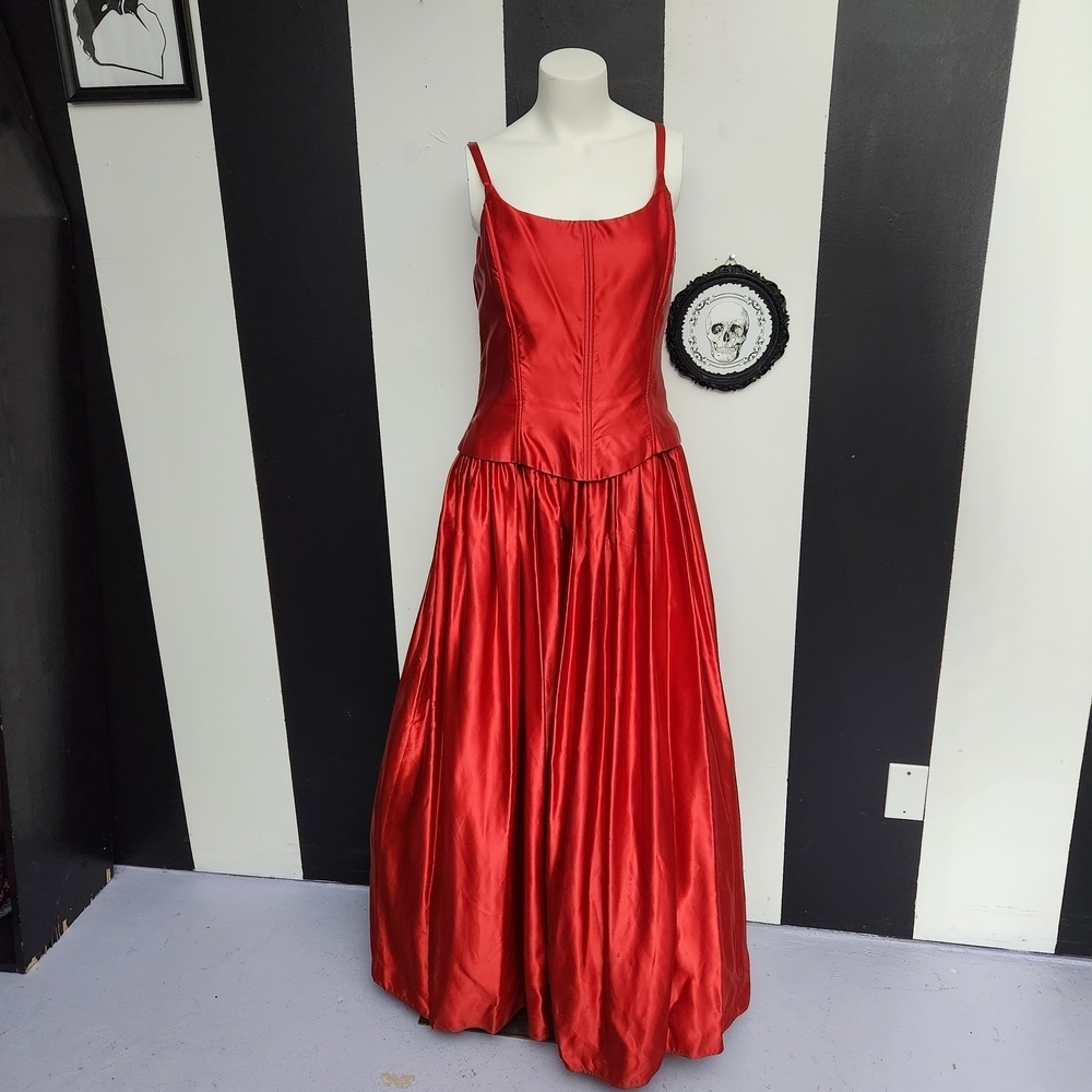 Gunne Sax Red Vampire Dress
